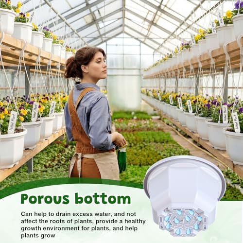 200 Pack 5.1 Inch Plastic Hanging Pots Bulk Nursery Hanging Planters with Hooks and Drainage Small Grower Pots for Indoor Outdoor Plants, Garden, Includes 200 Labels(White) - Image 4
