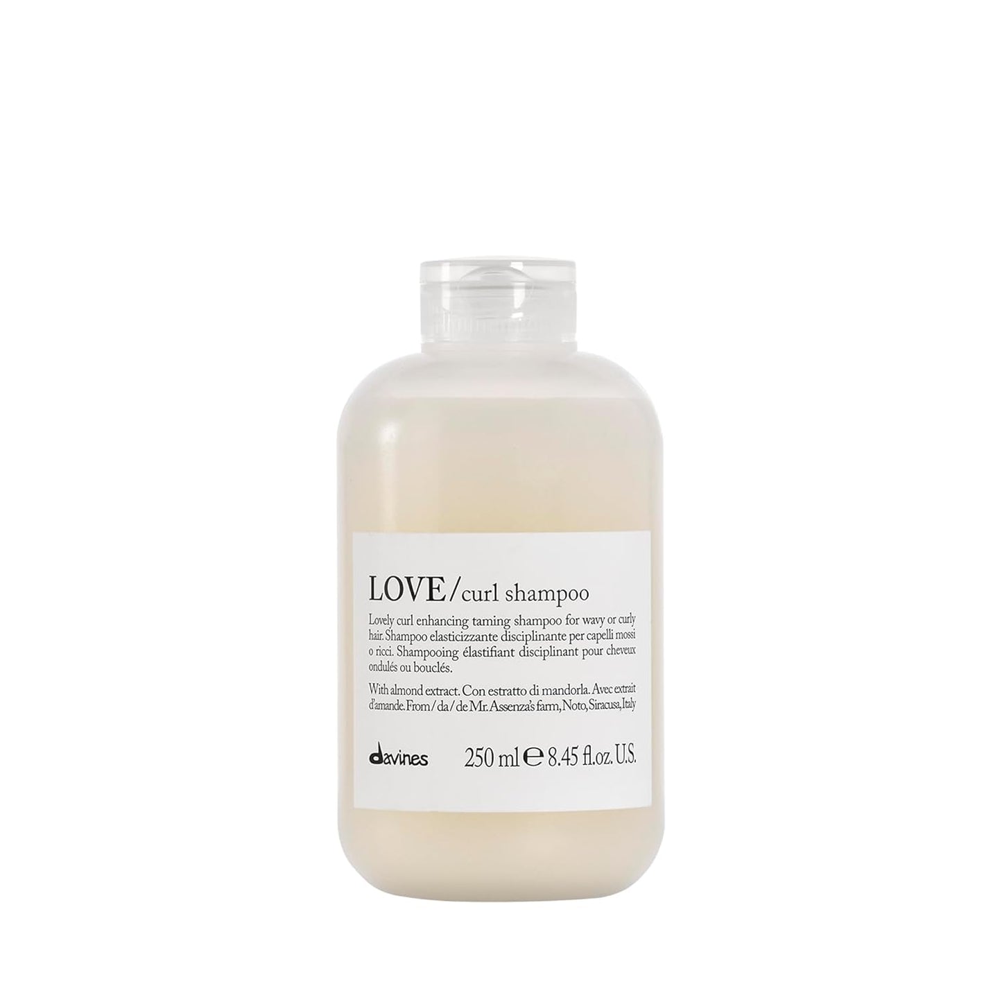 Davines LOVE Curl Shampoo | Wavy & Curly Hair Shampoo | Smooth and Moisturize Curls with Almond Extract | 8.45 fl oz