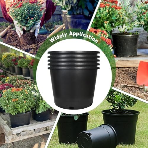 HOSTIC 10 Gallon Flexible Nursery Pots Gallon Pot with Drainage Holes Plastic Plant Container Suitable for Indoor Outdoor Vegetables Flowers Plants 5 PCS - Image 7
