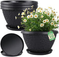 Nooulap 10 inch Plant Pots Outdoor Indoor, 4 Pack, Black by Nooulap