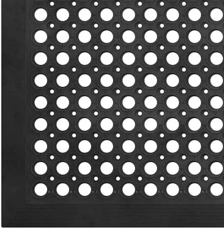 Ottomanson Heavy Duty Rubber Floor Mat – Non-Slip, Waterproof, Easy to Clean – Anti-Fatigue Mat for Commercial Kitchens, Restaurants, Workshops – Oil Resistant, Hose Washable – 36" x 60", Black - Image 7