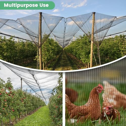 Protection Cover 12 Ft. x 12 Ft. Garden Netting with Grommets Anti Squirrels, Rabbits, and Other Animals and Hail Perfect for Garden Plants Fruit Trees Pond Protection - PP1212KK - Image 6