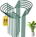 TCBWFY 10 Pack Garden Plant Support Stakes,10" Widex16 High Heavy Duty Interlinked Half Round Peony Support Ring Cage for Indoor Outdoor Plants,Plant Supports for Peony,Tomato,Hydrangea,Rose by TCBWFY