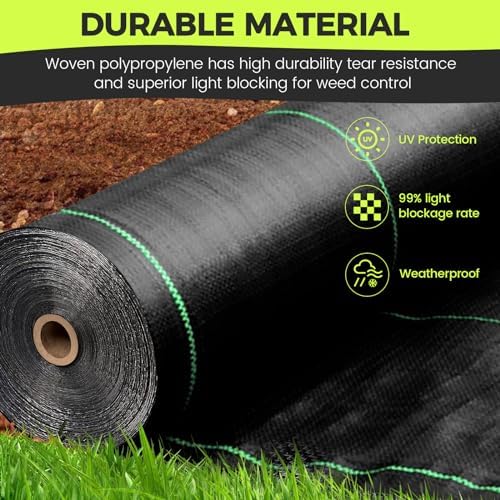 Weed Barrier Fabric Landscape Driveway Fabric Heavy Duty Garden 3ft x 50ft Landscaping Fabric Outdoor Weed Mat Weed Control Gardening Mat Geotextile Fabric - Image 2