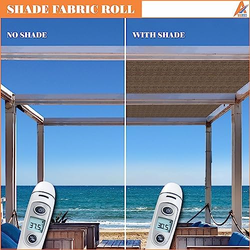 8' x 120' Sun Shade Roll Sun Shade Sunlight Blockage Cover for Outdoor Backyard Patio Pergola Greenhouse Plants (Brown) - Image 6