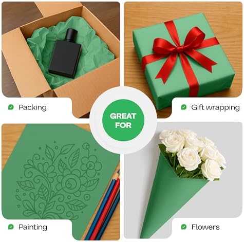 18" x 1200" (100 ft) Green Kraft Paper Roll, Pack of 4 - USA-Made Quality Craft Paper for Gift Wrapping, Kids' Arts & Crafts, School Projects - 100% Recycled, 50 lb Natural Material by IDL Packaging - Image 6
