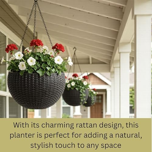 LaLaGreen Indoor Hanging Planters (11in, 4 Pack) Self-Watering Flower Pots - Image 5