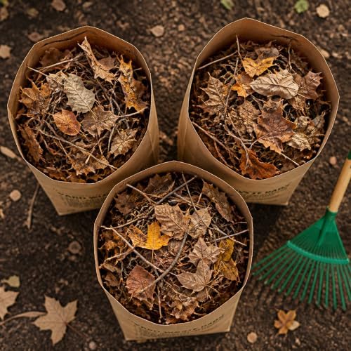 30 Gallon Lawn & Leaf 2-Ply Heavy-Duty Yard Waste Compost Refuse Paper Bags with Necessia Garden Gloves, Eco-Friendly, Tear Resistant, Self Standing, Biodegredable, Made in USA, 25 Count - Image 5