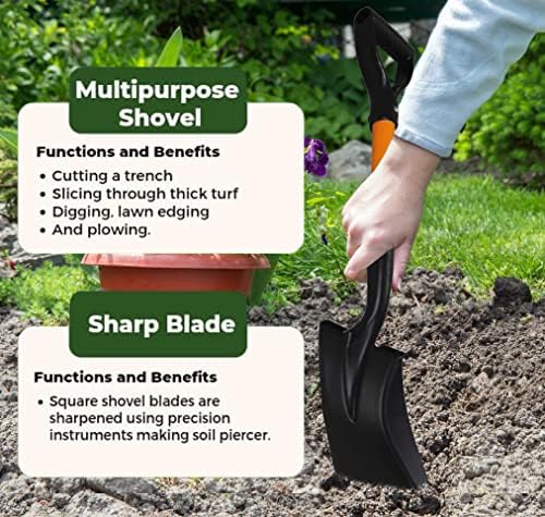 AshmanOnline Medium Square Shovel (2 Pack), 27 Inch, Sturdy, Comfortable Handle, Built to Last - Image 3