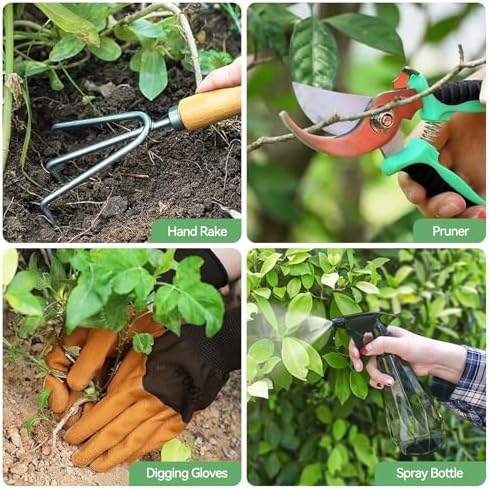 Grenebo Heavy Duty Gardening Tools with Handbag, Gardening Gifts for Women - Image 6