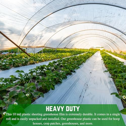 Farm Plastic Supply - String Reinforced 4 Year UV Resistant 10 mil Clear Greenhouse Plastic Sheeting - 4 Year UV Resistant Polyethylene Greenhouse Film, Hoop House Green House Cover (42' x 10') - Image 4