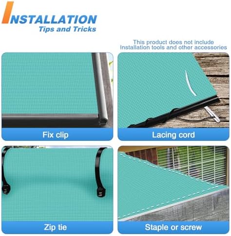 TANG Sun Shade Fabric Roll 8'x8' Shade Cloth for Garden Turquoise Green HDPE Mesh Shading Pergola Cover Replacement Canopy, 95% Blockage Sunshades for Outdoor Patio Backyard Plant - Image 5