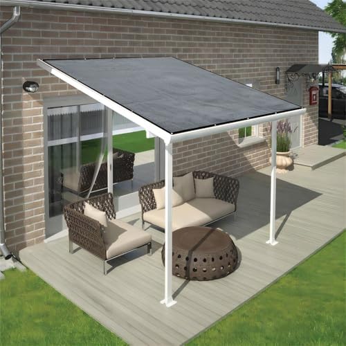 Shatex 90% Sun Shades for Patios 6X 10 ft Shade Fabric Sun Shade Cloth Taped Edge with Grommets Sun-Block Mesh Shade for Pergola Cover Canopy Grey, 12 Bungee Balls - Image 7