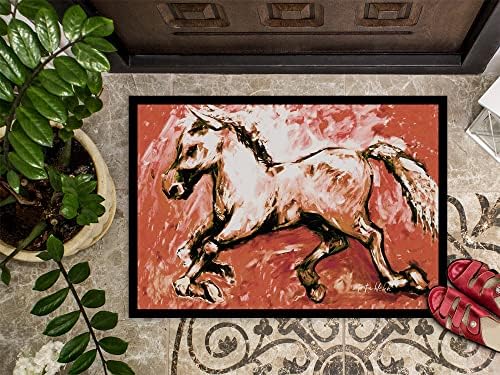 Caroline's Treasures MW1170MAT Shadow The Horse in Red Doormat 18x27 Front Door Mat Indoor Outdoor Rugs for Entryway, Non Slip Washable Low Pile, 18H X 27W - Image 3