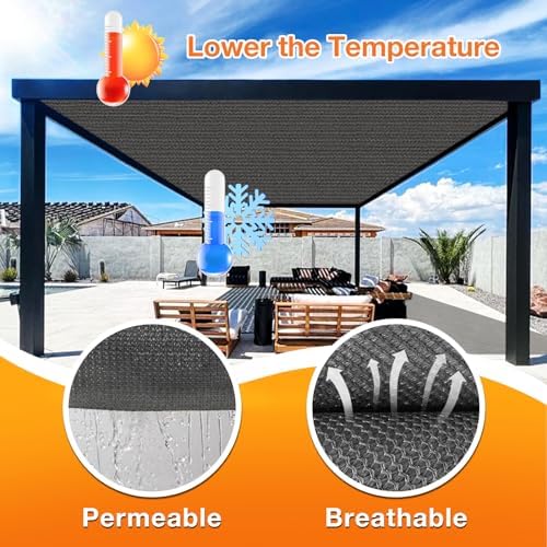 Artpuch Outdoor Pergola Shade Cover 11x22 FT Sun Shade Cloth with Grommets Dark Grey 90% UV Protection Canopy Patio Privacy Screen (Customized Available) - Image 4