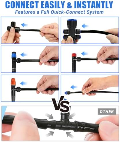 40FT Main tube1/2 Drip Irrigation System Kit with 40 Adjustable Nozzles - Image 4