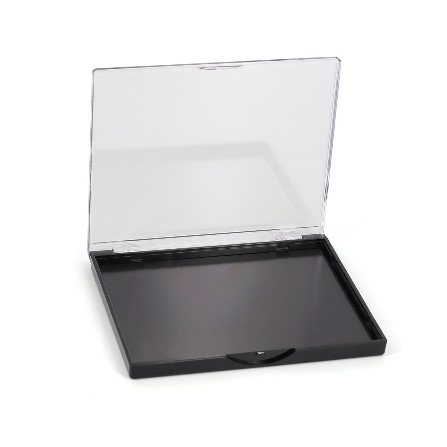 Empty Magnetic Eyeshadow Palette with Clear Top, Travel Makeup Organizer with 40Pcs Adhesive Metal Stickers For DIY Your Own Eyeshadow Lipstick Blush Powder (Small Palette - 4.8'' x 4'')