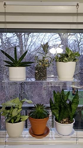 Hanging Acrylic Shelves for Windows (16" Wide, 1 Shelf - 26" Tall) - Image 2
