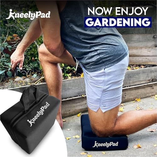 KneelyPad by Kneely | Kneeling Pad for Gardening, Exercise, Cleaning, & Mechanic Work | Extra Thick Memory Foam Knee Cushion for Gardening & More with Washable Cover | Foldable Knee Pad with Handle - Image 4