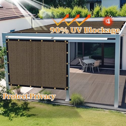Shade&Beyond Customized Size 4' X 8' Shade Cloth with Grommets, 90% UV Protection UV Protection Mesh Tarp Sun Screens for Patio GN01, Mocha - Image 5