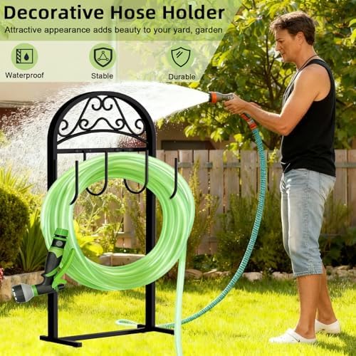 Garden Hose Holder，2Pack Freestanding Heavy Duty Hose Water Hose Reel Stand - Image 4