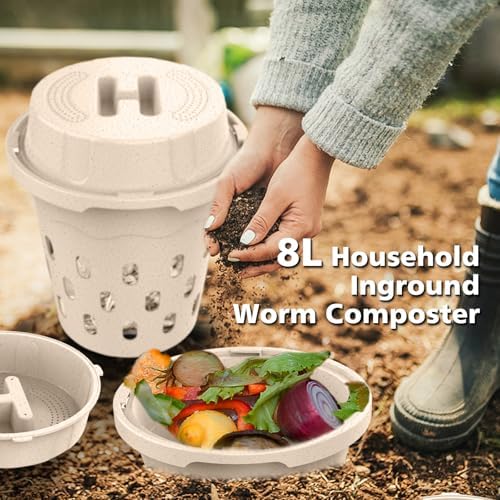 2-Pack Underground Worm Composter, Worm Compost Bin for Garden, 8L - Image 5