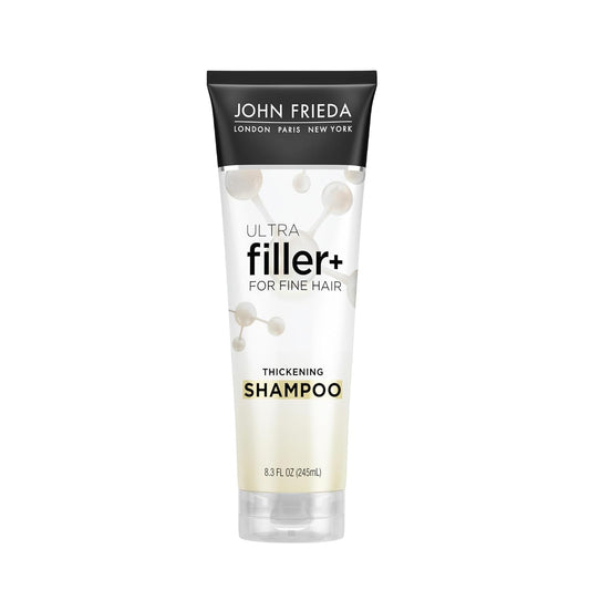 John Frieda ULTRAfiller+ Thickening Shampoo, Strengthening Shampoo for Damaged or Thin Hair, Infused with Biotin and Hyaluronic Acid to Strengthen Hair for Thicker Fuller Results, 8.3 Oz