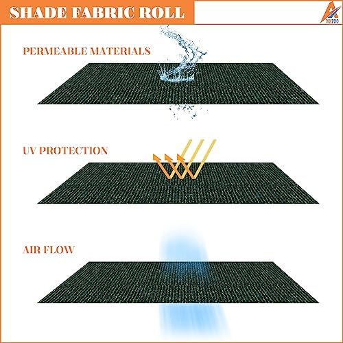 8' x 14' Sun Shade Roll Sun Shade Sunlight Blockage Cover for Outdoor Backyard Patio Pergola Greenhouse Plants (Green) - Image 4