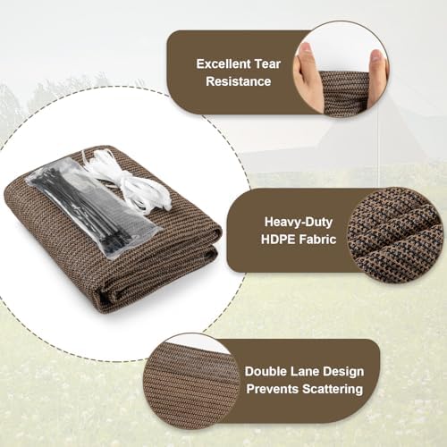 LOVE STORY 10x12 FT Sun Shade Cloth with Grommets for Patio, Brown - Image 5
