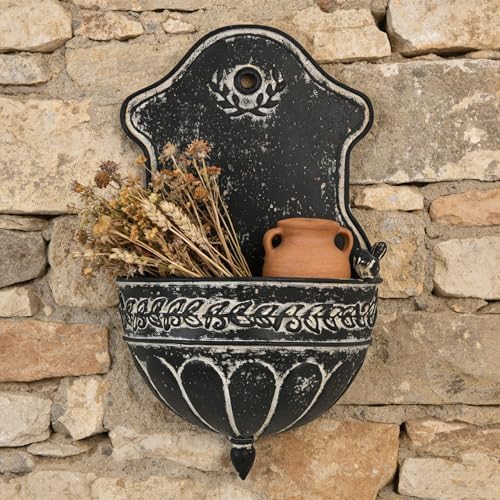 Vintage Rustic Wall Planter Distressed Decor Iron Hanging Plant Basket Shabby Metal Wall Mounted Flower Holder Pot Stand for Indoor Outdoor Home Balcony Patio Farmhouse Garden Decorative Bird Black - Image 6
