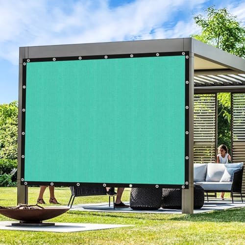 Artpuch Outdoor Pergola Shade Cover 5' X 5' Sun Shade Cloth with Grommets, 90% UV Protection Canopy Patio Privacy Screen (Customized Available) GN01New, Turquoise by Artpuch