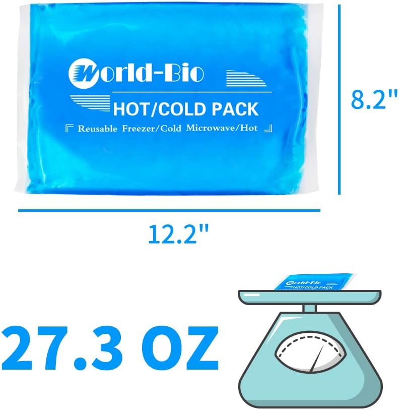 Large Gel Ice Packs for Injuries Reusable Hot Cold Pack Compress for Pain Relief, Rehabilitation, Comfort Ice Gel Pack Flexible Therapy on Neck, Arm, Knee, Leg, Shoulder, Elbow, Wrist - 2 Pack Blue