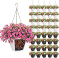 40 Pcs 10 Inch Plastic Hanging Planter Bulk Self Watering Hanging Baskets for Plants with Holes and Chain Plant Pot Outdoor Indoor Planter for Garden, Balcony, Porch, Patio Decor by Romooa