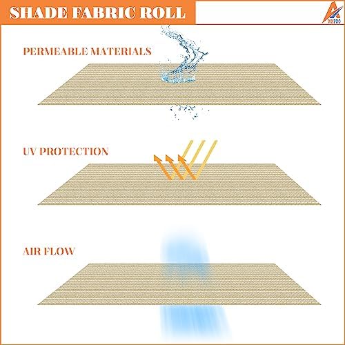 8' x 86' Sun Shade Roll Sun Shade Sunlight Blockage Cover for Outdoor Backyard Patio Pergola Greenhouse Plants (Beige) - Image 4