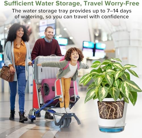GARDIFE 2026 Upgraded Self Watering Plant Pots with Drainage Hole, 7/6.5/6/5.5/5/4 Inch Flower Planting Containers for House Plants, African Violet, Flowers, Cactus (White, 7+6.5+6+5.5+5+4 inch) - Image 7