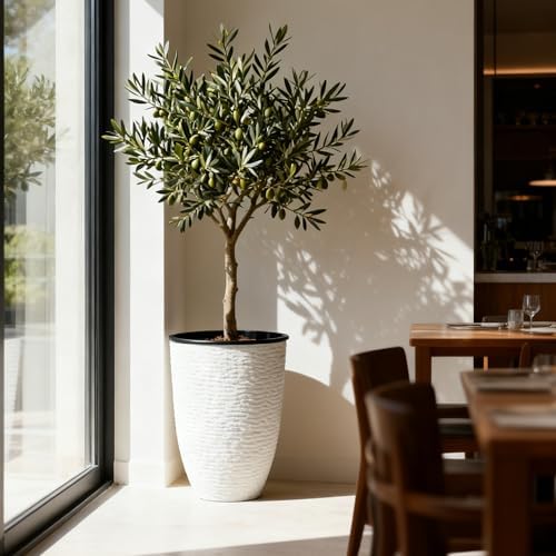 Worth 21" H White Tall Planters with Inside Pots, 2-Pack Large Plant Pots - Image 4