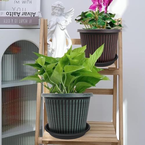 6 Pack of 12 inch Plant Saucer Plant Tray, Plastic Plant Saucer 12 inch, Heavy Duty Plant Tray for Pots, Plant Saucers for Indoors Planter, Garden Water Plate Bowls 10"/11"/12" (Black) - Image 3