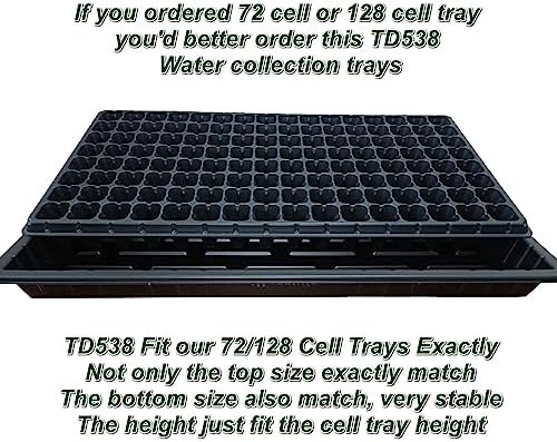 RooTrimmer 10Pcs 128 Cell Seed Starter Trays, Thick Durable Nursery 128 Cell Plug Tray Seedling Flat Plastic Shallow Tray for TD538 1020 Trays (21.26", 11.02", Deep 1.89"), GGBQ128 - Image 6
