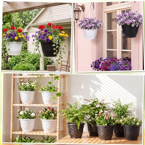 10 Pack Plastic Hanging Planter Bulk 10 Inch Hanging Baskets - Image 6