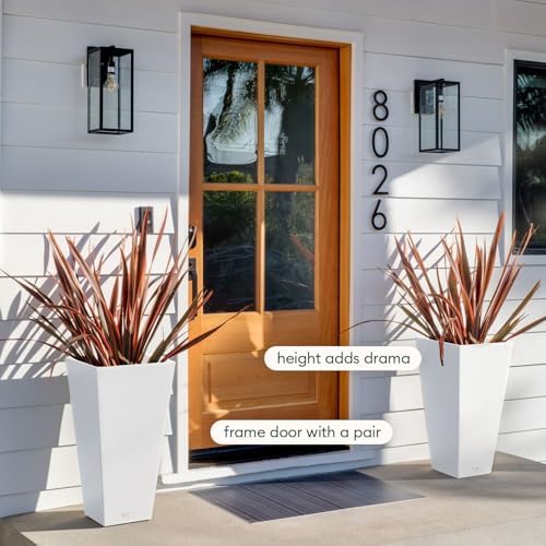 Veradek Pure Series Taper Planter - Tall Tapered Outdoor Planter with Shelf - Image 4