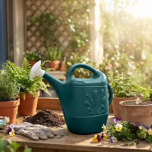 Union Products Watering Can, 2 Gallon Plastic Gardening Water Jug with 2 Handles for Garden, Indoor Plants, and Outdoor Flower Pots, Green - Image 6