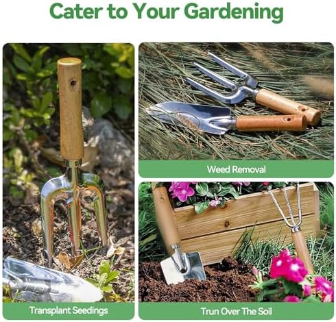 Grenebo Heavy Duty Gardening Tools with Handbag, Gardening Gifts for Women - Image 5