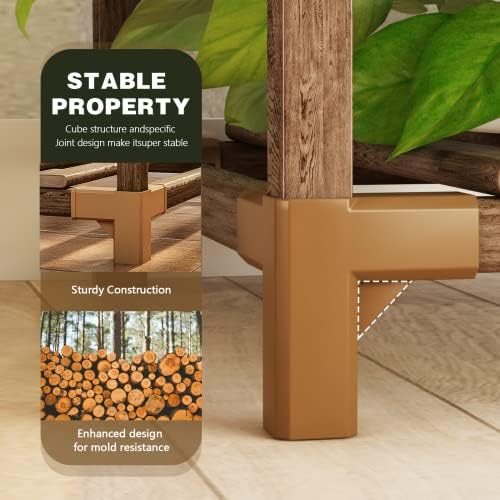 Bamworld Large Plant Shelf Indoor Plant Shelf Outdoor Tall Wood Plant Holder for Living Room Multiple Plants Patio Balcony Garden 17 Pots - Image 3
