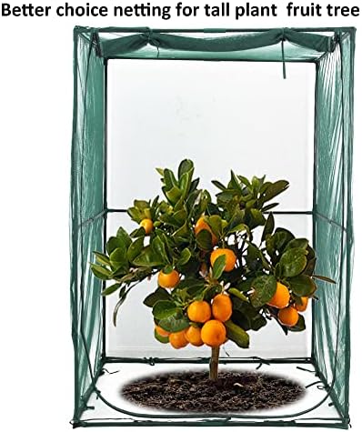 Portable 4'x4' Large 6FT Tall Plant Netting Cover Crop Cages Pest Guard Cover for Vegetables and Fruits Plant Durable Gardening Net with 4 Stakes - Image 5