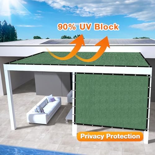 Artpuch Outdoor Pergola Shade Cover 4' X 9' Sun Shade Cloth with Grommets, 90% UV Protection Canopy Patio Privacy Screen (Customized Available) GN107, Green - Image 3