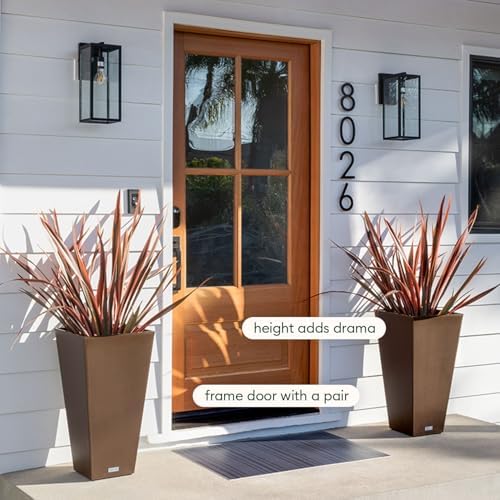 Veradek Pure Series Taper Planter - Tall Tapered Outdoor Planter with Shelf - Image 4