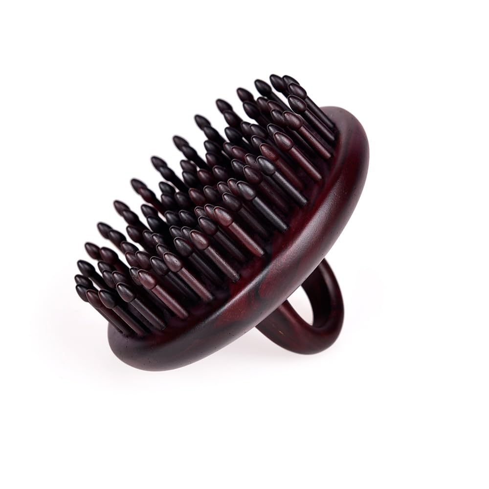 Massage Hair Comb Hair Brush Round Shape (Black Rosewood 1)