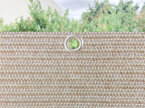 Alion Home Sun Shade Panel Privacy Screen with Grommets on 4 Sides for Outdoor, Patio, Awning, Window Cover, Pergola (4' x 8', Banha Beige) - Image 4