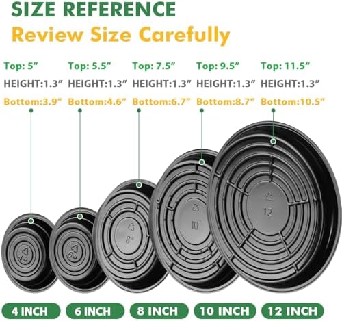 20 Pack 12 Inch Plant Saucer, Large Plastic Plant Saucers for Indoors Outdoor, Black Plant Tray for Pots Plant Water Catcher Tray, Flower Pot Saucers Bulk Plant Drip Trays for Potted Plants - Image 4