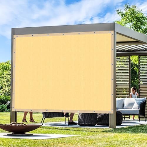 Artpuch Outdoor Pergola Shade Cover 6x22 FT Sun Shade Cloth with Grommets Sand 90% UV Protection Canopy Patio Privacy Screen (Customized Available) by Artpuch